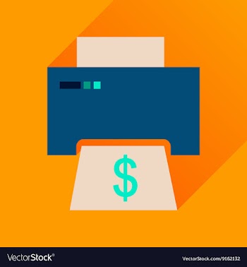 Flat icon with long shadow money printing vector image