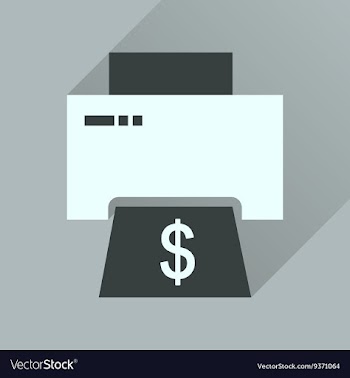 Flat icon with long shadow money printing vector image