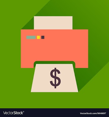 Flat icon with long shadow money printing vector image