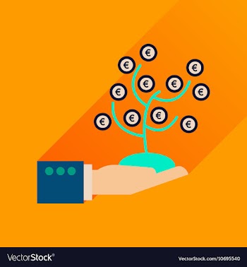 Flat icon with long shadow Money Tree Hand vector image