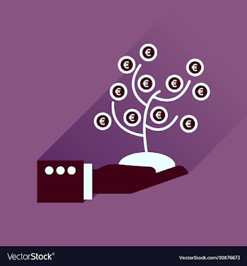 Flat icon with long shadow Money Tree Hand vector image