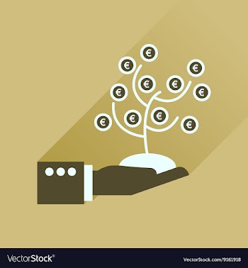 Flat icon with long shadow Money Tree Hand vector image