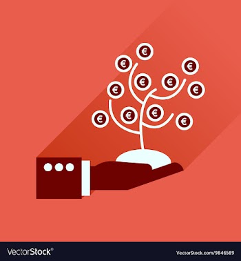 Flat icon with long shadow Money Tree Hand vector image