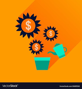 Flat icon with long shadow Money Tree vector image