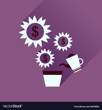 Flat icon with long shadow Money Tree vector image