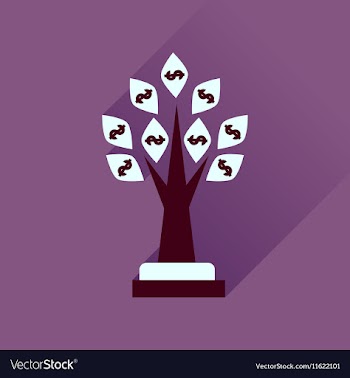 Flat icon with long shadow Money Tree vector image