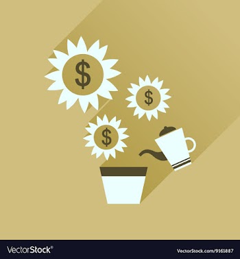 Flat icon with long shadow Money Tree vector image