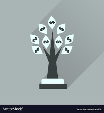 Flat icon with long shadow Money Tree vector image