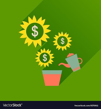 Flat icon with long shadow Money Tree vector image
