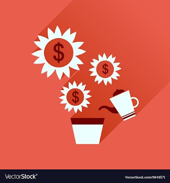 Flat icon with long shadow Money Tree vector image