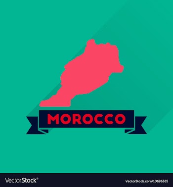 Flat icon with long shadow Morocco map vector image