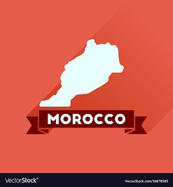Flat icon with long shadow Morocco map vector image