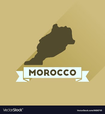 Flat icon with long shadow Morocco map vector image