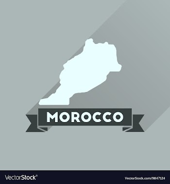 Flat icon with long shadow Morocco map vector image