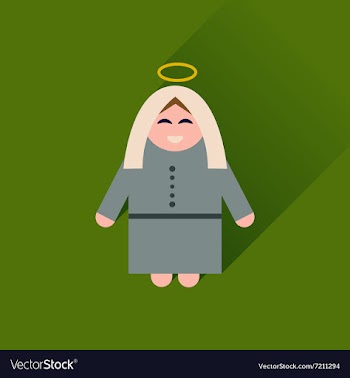 Flat icon with long shadow Mother Jesus Christ vector image