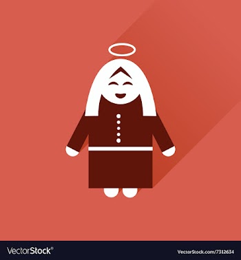 Flat icon with long shadow Mother Jesus Christ vector image
