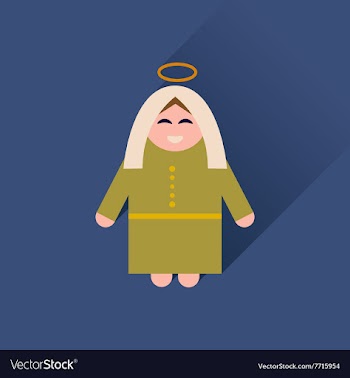 Flat icon with long shadow Mother Jesus Christ vector image