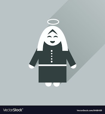 Flat icon with long shadow Mother Jesus Christ vector image