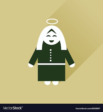 Flat icon with long shadow Mother Jesus Christ vector image