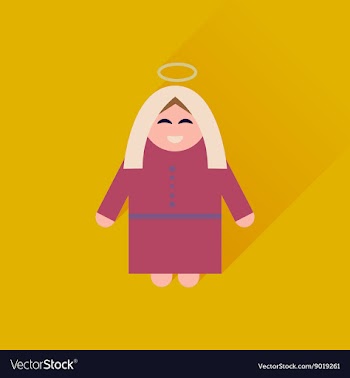 Flat icon with long shadow Mother Jesus Christ vector image
