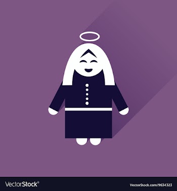 Flat icon with long shadow Mother Jesus Christ vector image