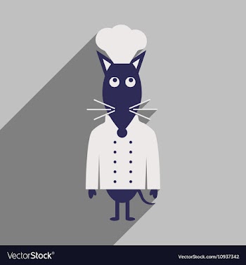 Flat icon with long shadow mouse chef vector image