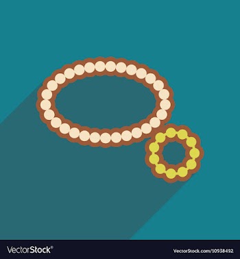 Flat icon with long shadow necklace bracelet vector image