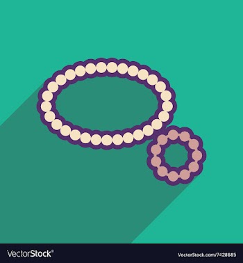 Flat icon with long shadow necklace bracelet vector image