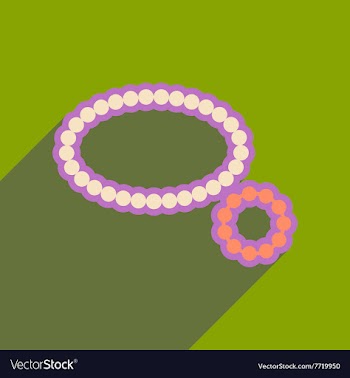 Flat icon with long shadow necklace bracelet vector image