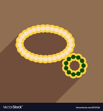 Flat icon with long shadow necklace bracelet vector image