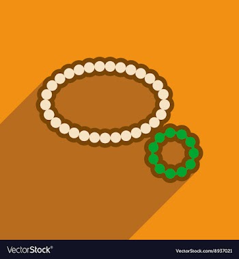 Flat icon with long shadow necklace bracelet vector image