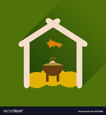 Flat icon with long shadow newborn Jesus Christ vector image
