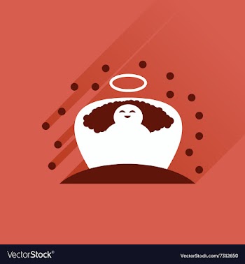 Flat icon with long shadow newborn Jesus Christ vector image