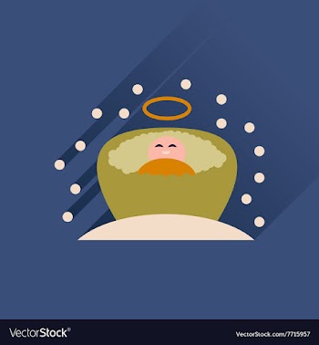 Flat icon with long shadow newborn Jesus Christ vector image