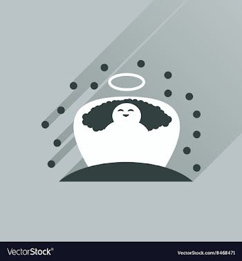 Flat icon with long shadow newborn Jesus Christ vector image