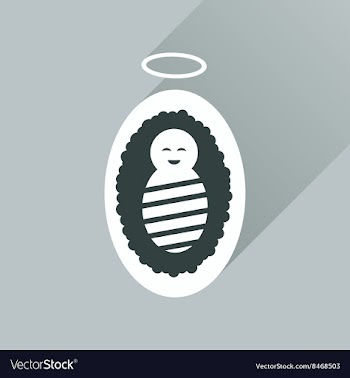 Flat icon with long shadow newborn Jesus Christ vector image