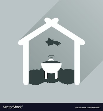 Flat icon with long shadow newborn Jesus Christ vector image