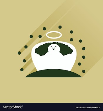 Flat icon with long shadow newborn Jesus Christ vector image