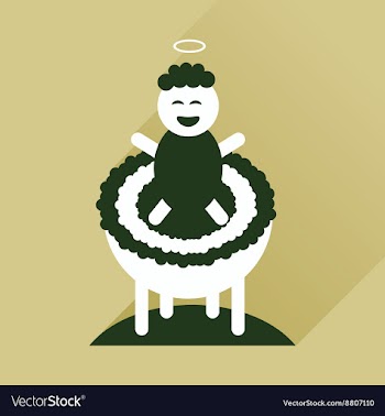 Flat icon with long shadow newborn Jesus Christ vector image