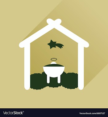 Flat icon with long shadow newborn Jesus Christ vector image