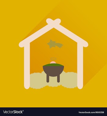 Flat icon with long shadow newborn Jesus Christ vector image