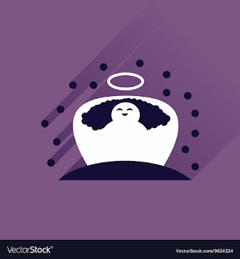 Flat icon with long shadow newborn Jesus Christ vector image