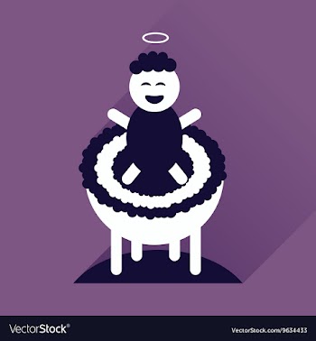 Flat icon with long shadow newborn Jesus Christ vector image