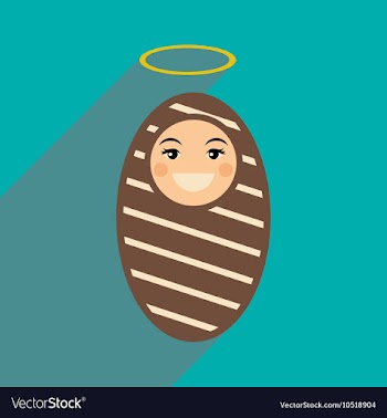 Flat icon with long shadow newborn Jesus vector image