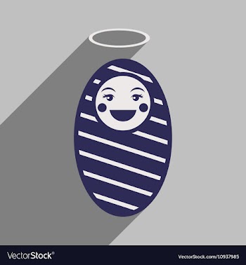Flat icon with long shadow newborn Jesus vector image