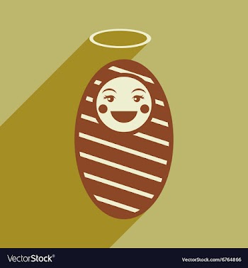 Flat icon with long shadow newborn Jesus vector image