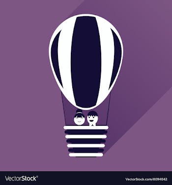 Flat icon with long shadow newlyweds in balloon vector image