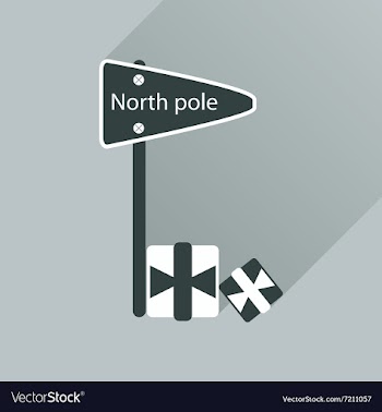 Flat icon with long shadow North Pole vector image