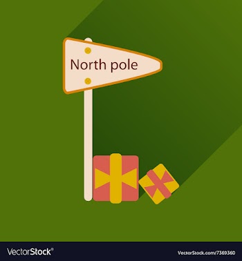 Flat icon with long shadow North Pole vector image