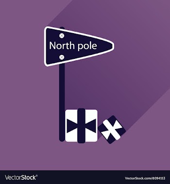 Flat icon with long shadow North Pole vector image